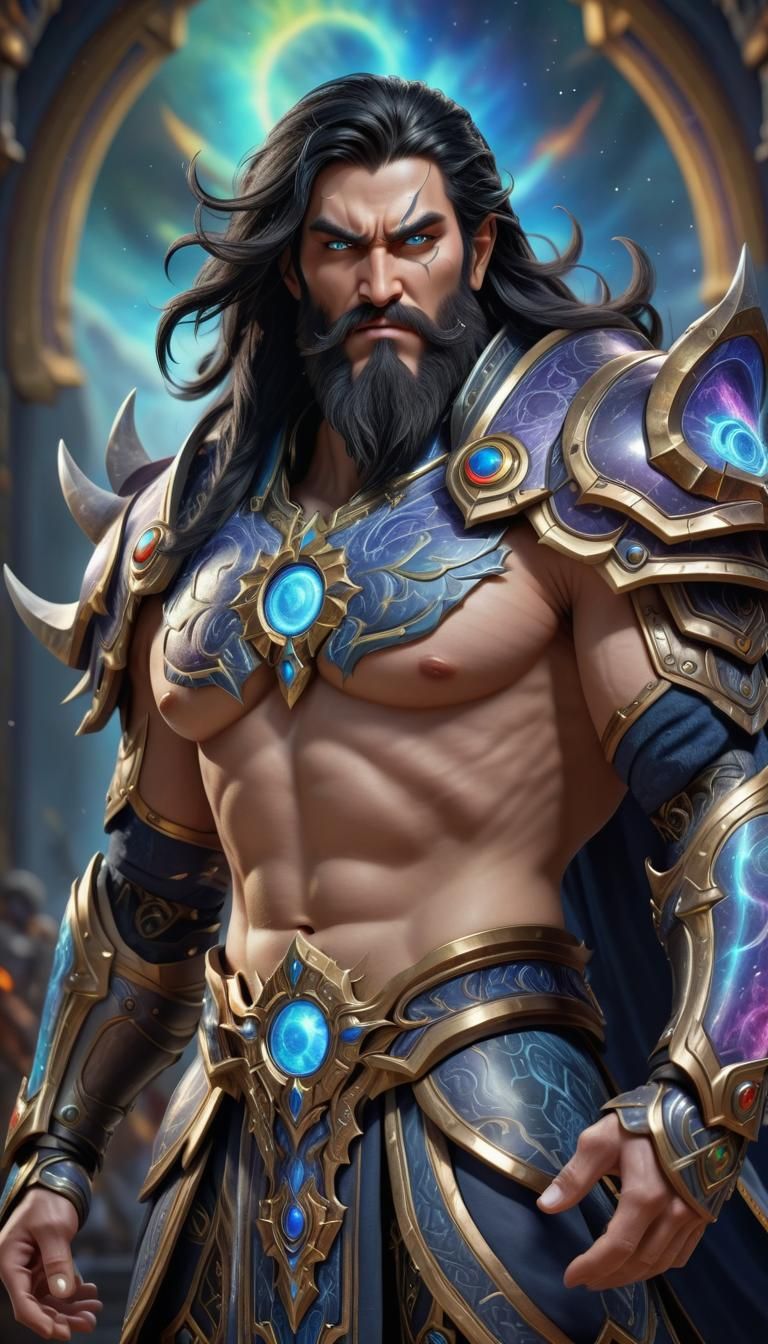 Evil Chaos God in Celestial Armor: Warcraft Style