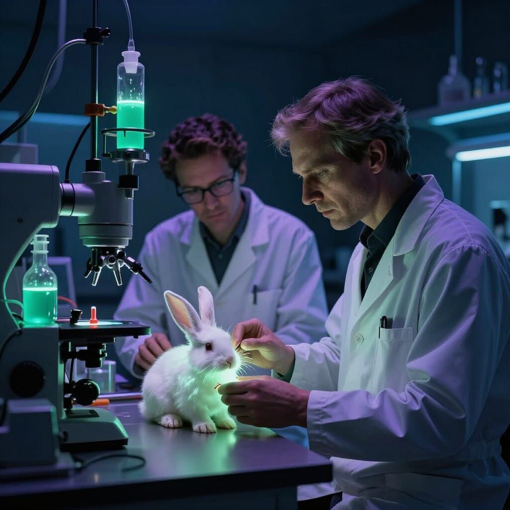 Scientists Mutate Bunny in Dark Lab