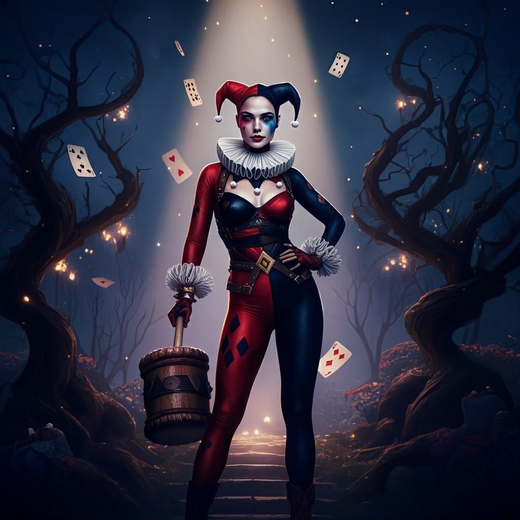 Gal Gadot as Harley Quinn.