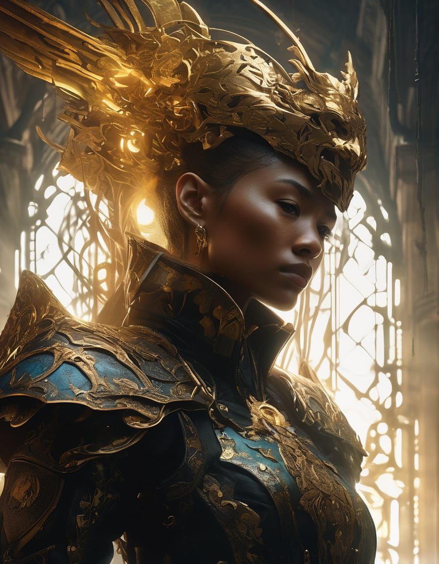 Mystical Femme Fatale in Dramatic Lighting