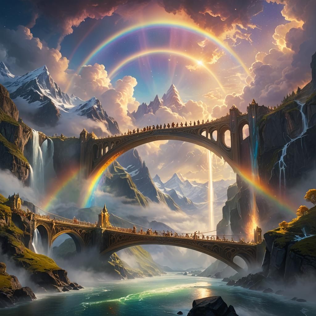 Bifrost Bridge: Vibrant Fantasy Concept Art