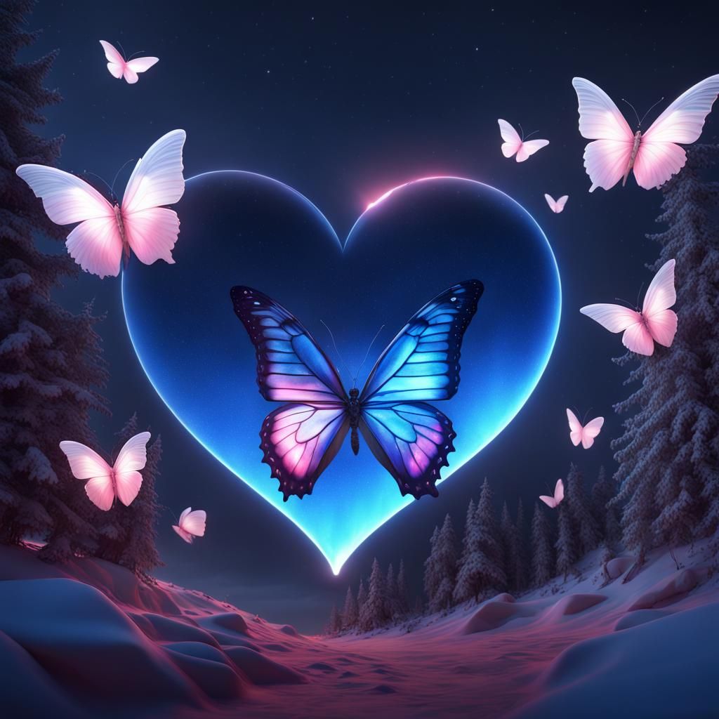 Aurora Borealis and Butterfly Heart Formation