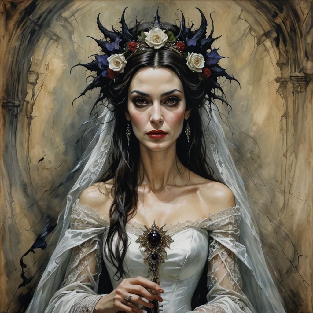 Mónica Bellucci as Dracula's Bride, Oil Painting