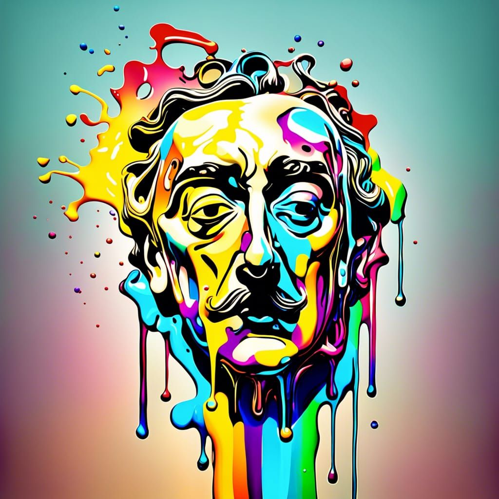 Hyperrealistic Melting Clock in Salvador Dali Style