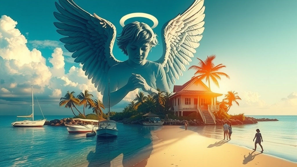 Angelic Gifts Blend into Boy's Island Dream