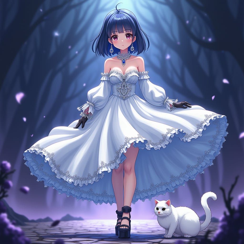 Anime Goddess with Enchanted Aura