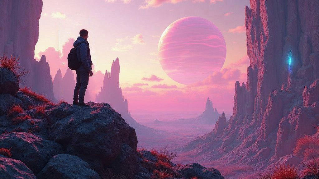 Fantastical Rocky Alien Landscape in Detailed Matte Painting