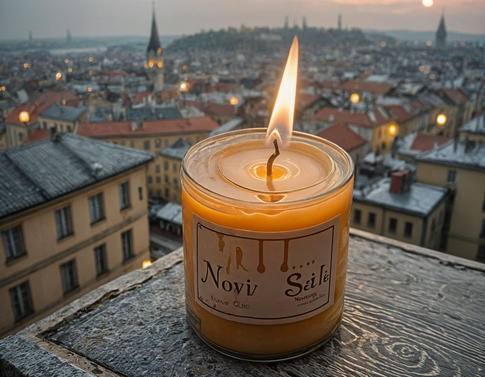 A burning candle for NOVI SAD city, sad day, hoping for bett...