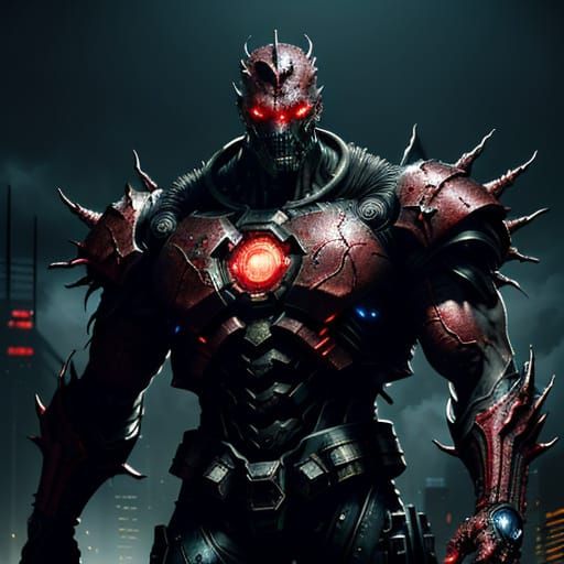 Cyberpunk Doomsday Hybrid: A Menacing Titan of Alien Biotech...