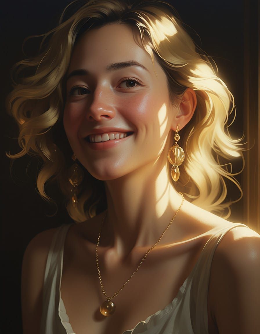 Whimsical Renaissance Woman in Candlelight