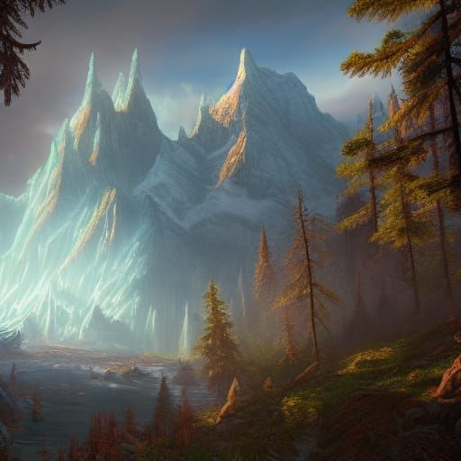Fantastical Canada Landscape in Detailed Matte Painting