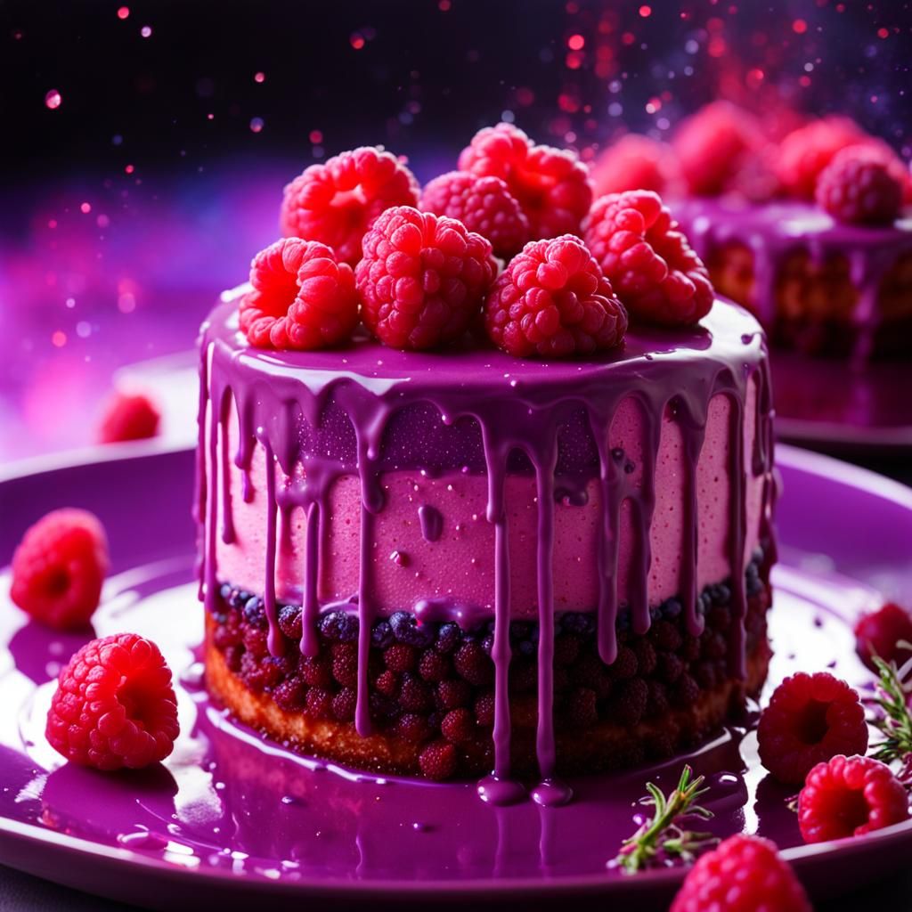Galactic Elegance: The Violet Dream Galaxy Lavender Cake