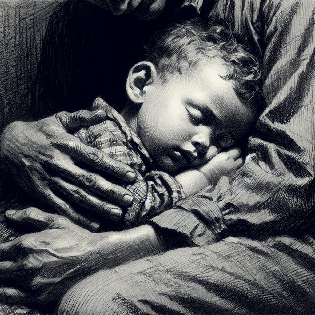 Loving Mother and Child in Early 20th-Century Style