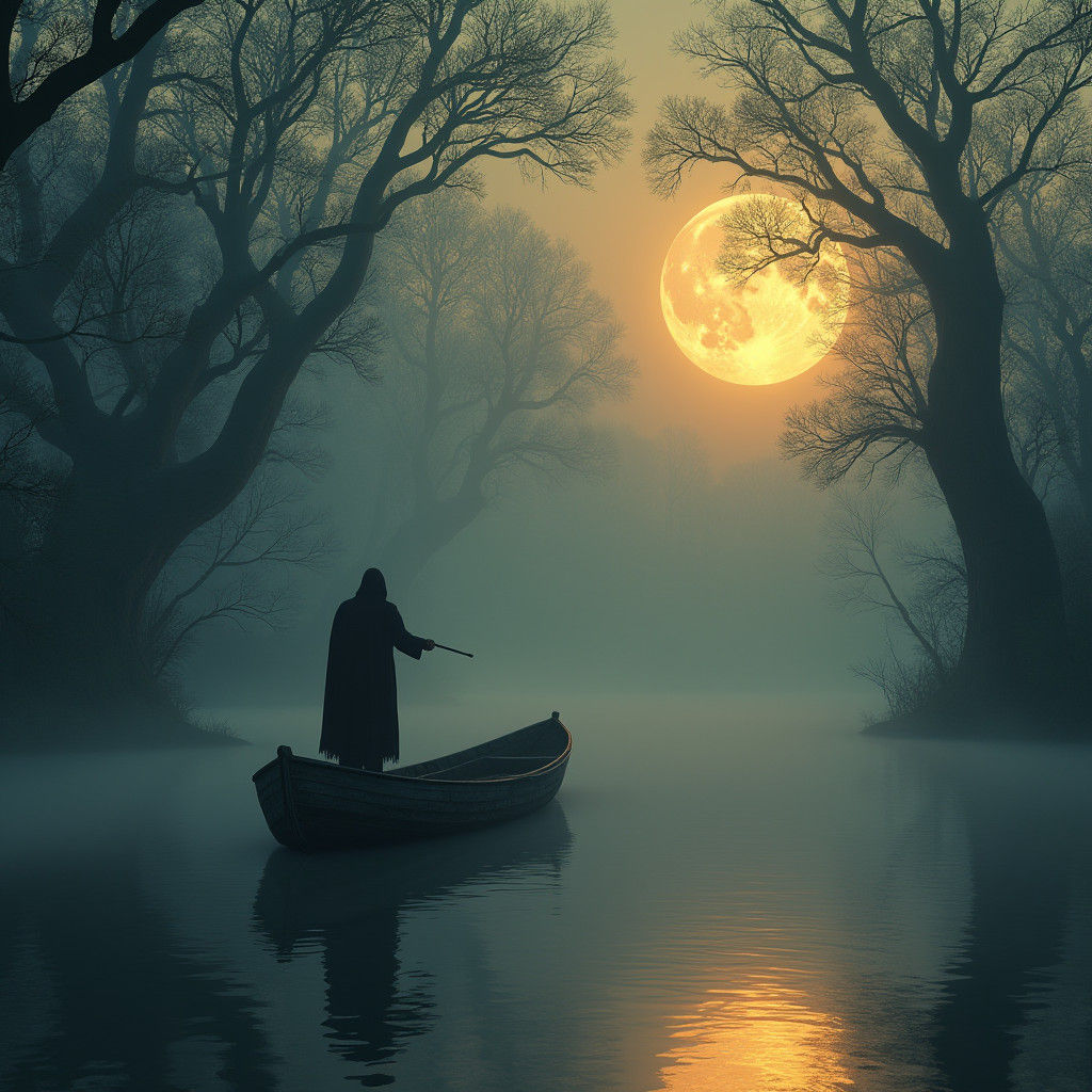 Foggy Lake: A Dark Fantasy Concept Art Piece
