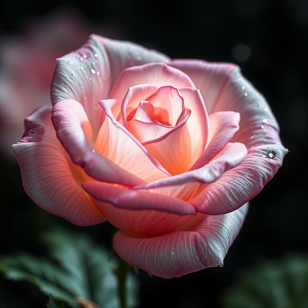 Celestial Rose with Fairy Dust Macro Photograph