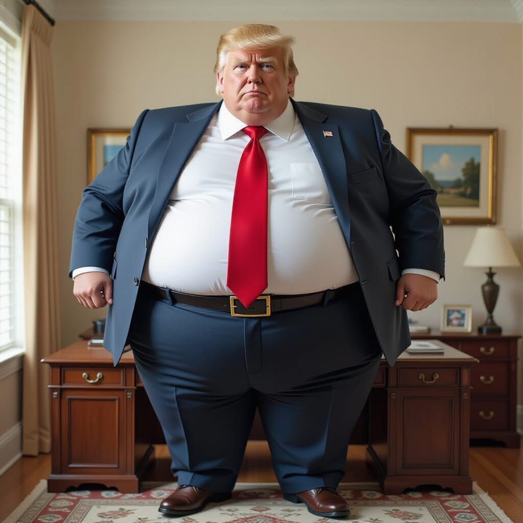 Donald Trump Stands Tall: A Hyperrealistic Portrait