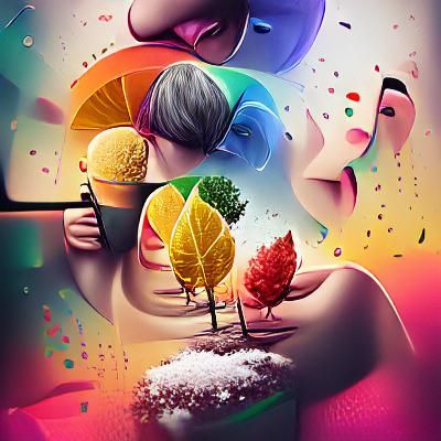 Four Seasons Trees Digital Illustration