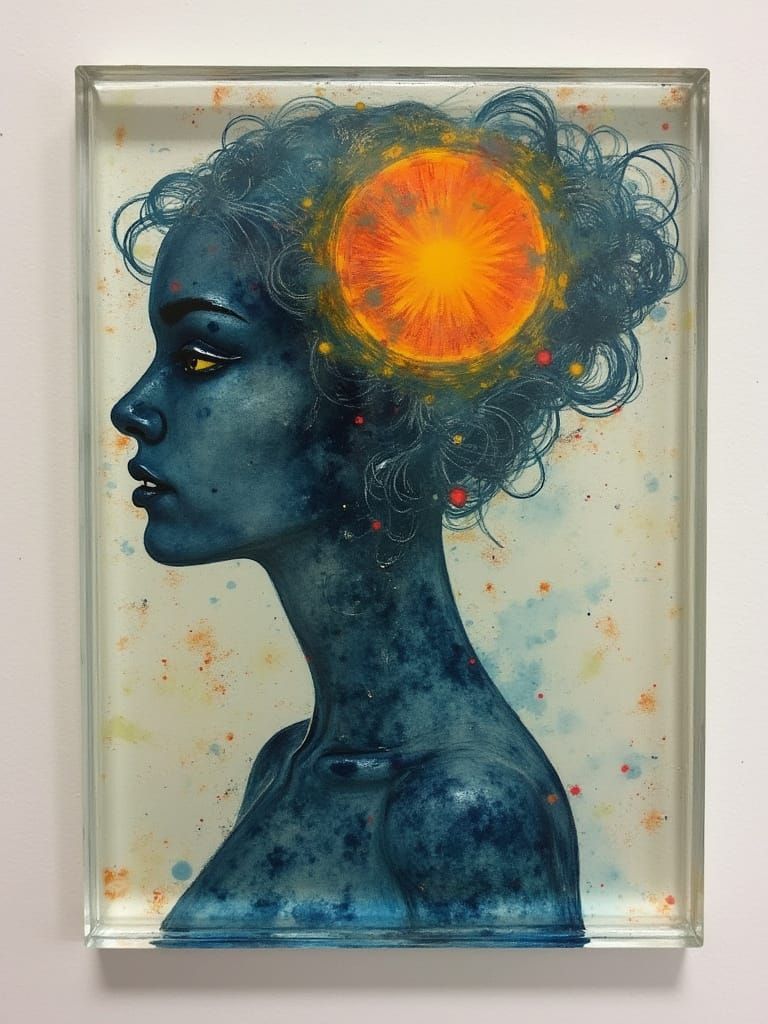 Acrylic Wash Painted on Glass Photoblocks - Who Knows?