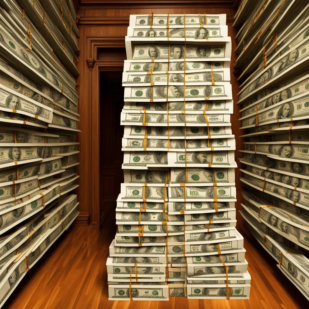 Five Billion Dollars Stacked in a House