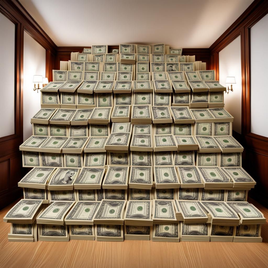 Five Billion Dollars Stacked in a House