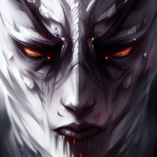Pale Demon King Portrait in Dark Fantasy Style