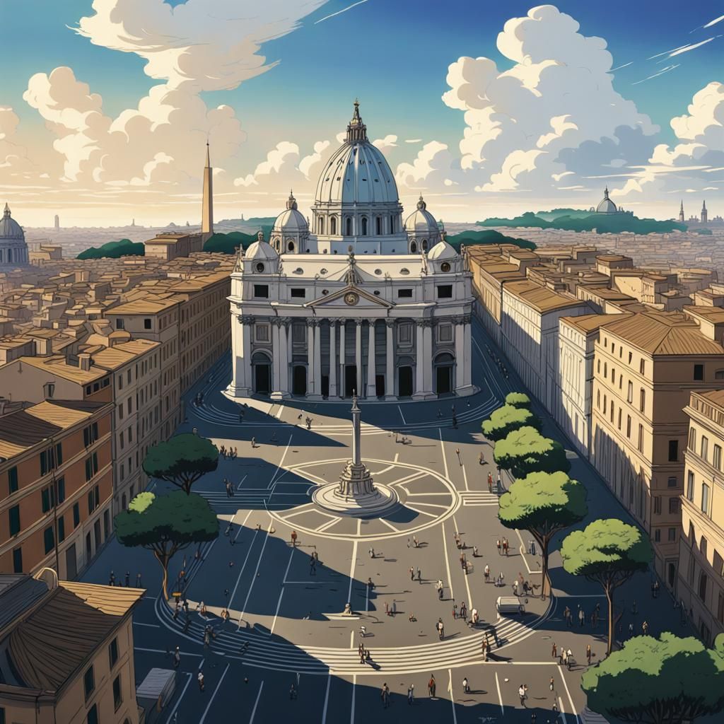 Piazza San Pietro: Studio Ghibli Anime Visual