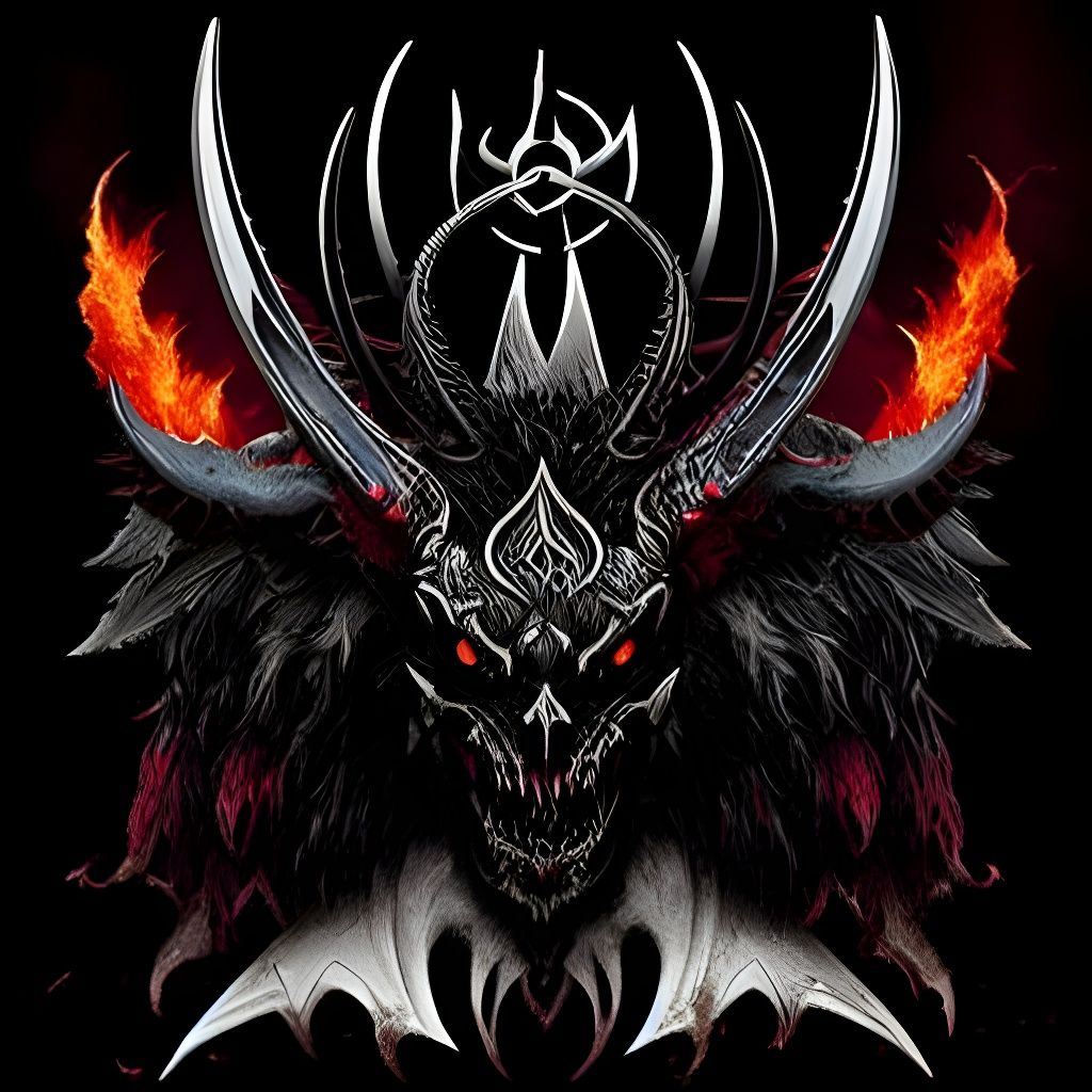 Hellish Demon in Mosaic Punkcore Style