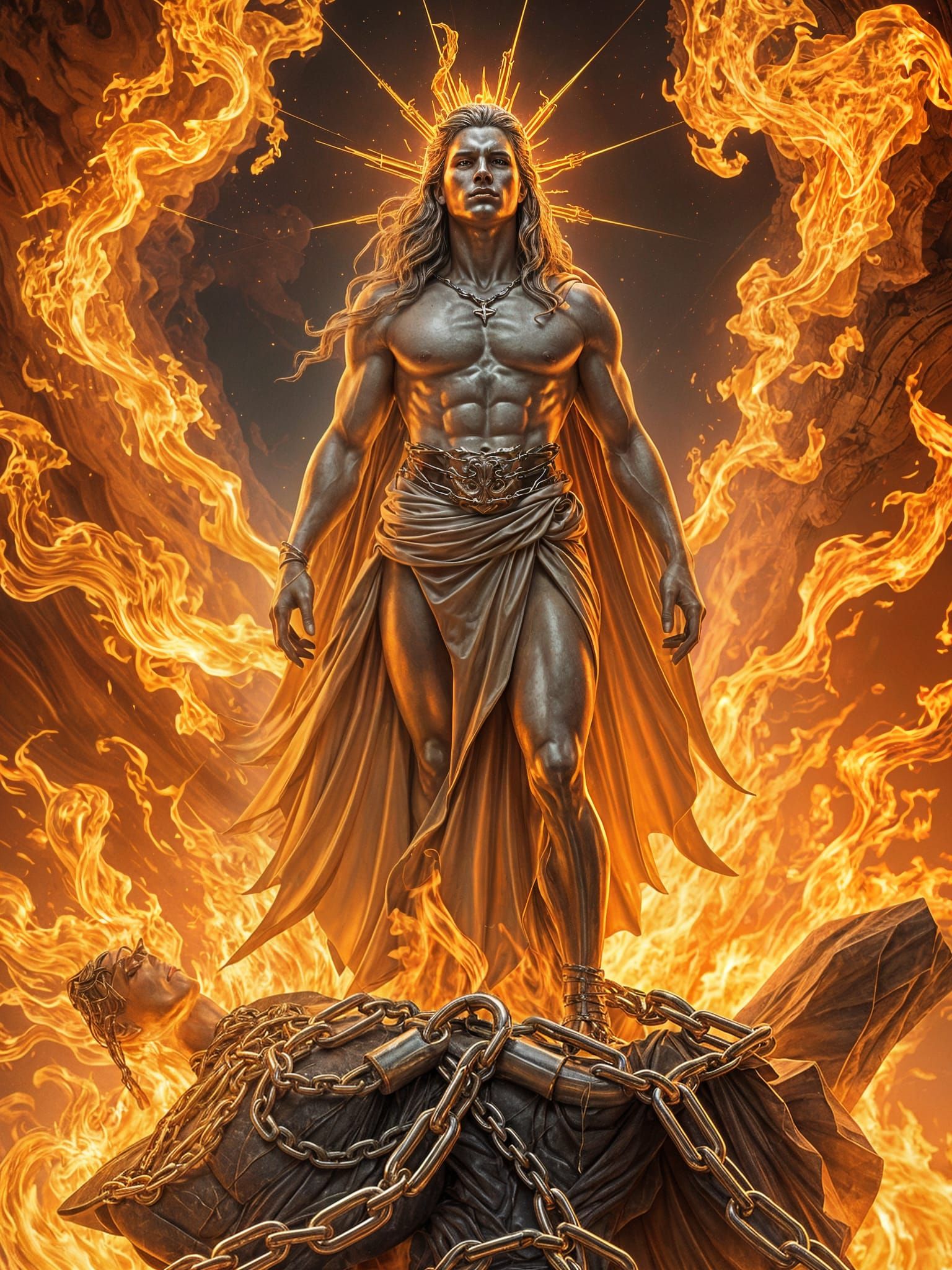 Surreal Marble Statue Conveys Power and Liberation