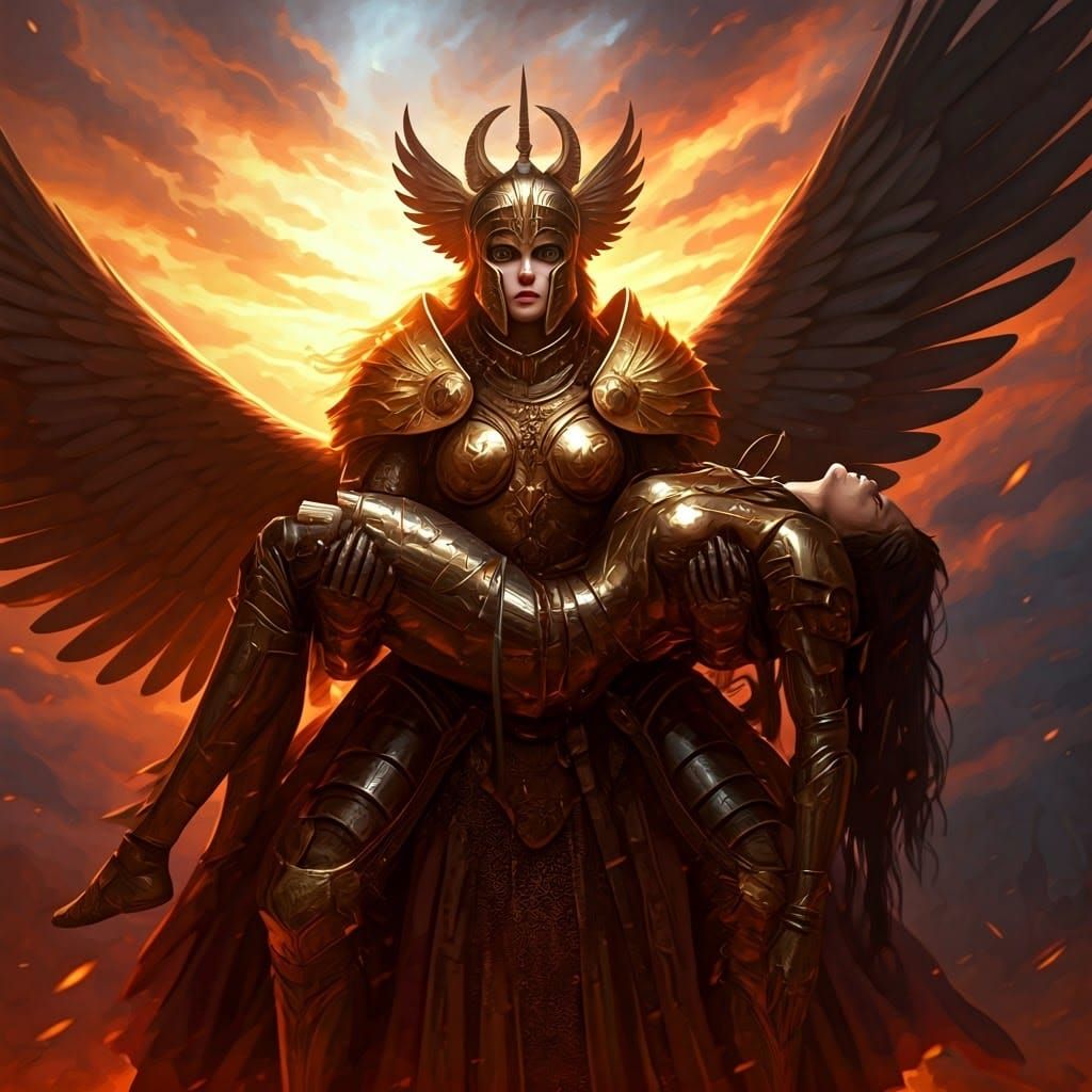 Valkyries Escorting Fallen Warriors to Valhalla