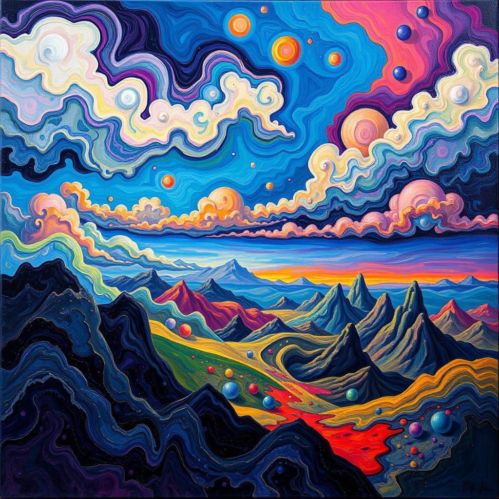 Abstract Surreal Landscape in Dreamlike Style