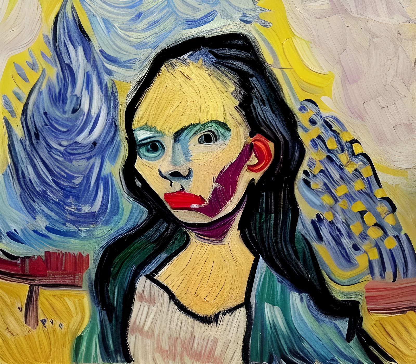 Girl in Van Gogh's Impressionistic Style
