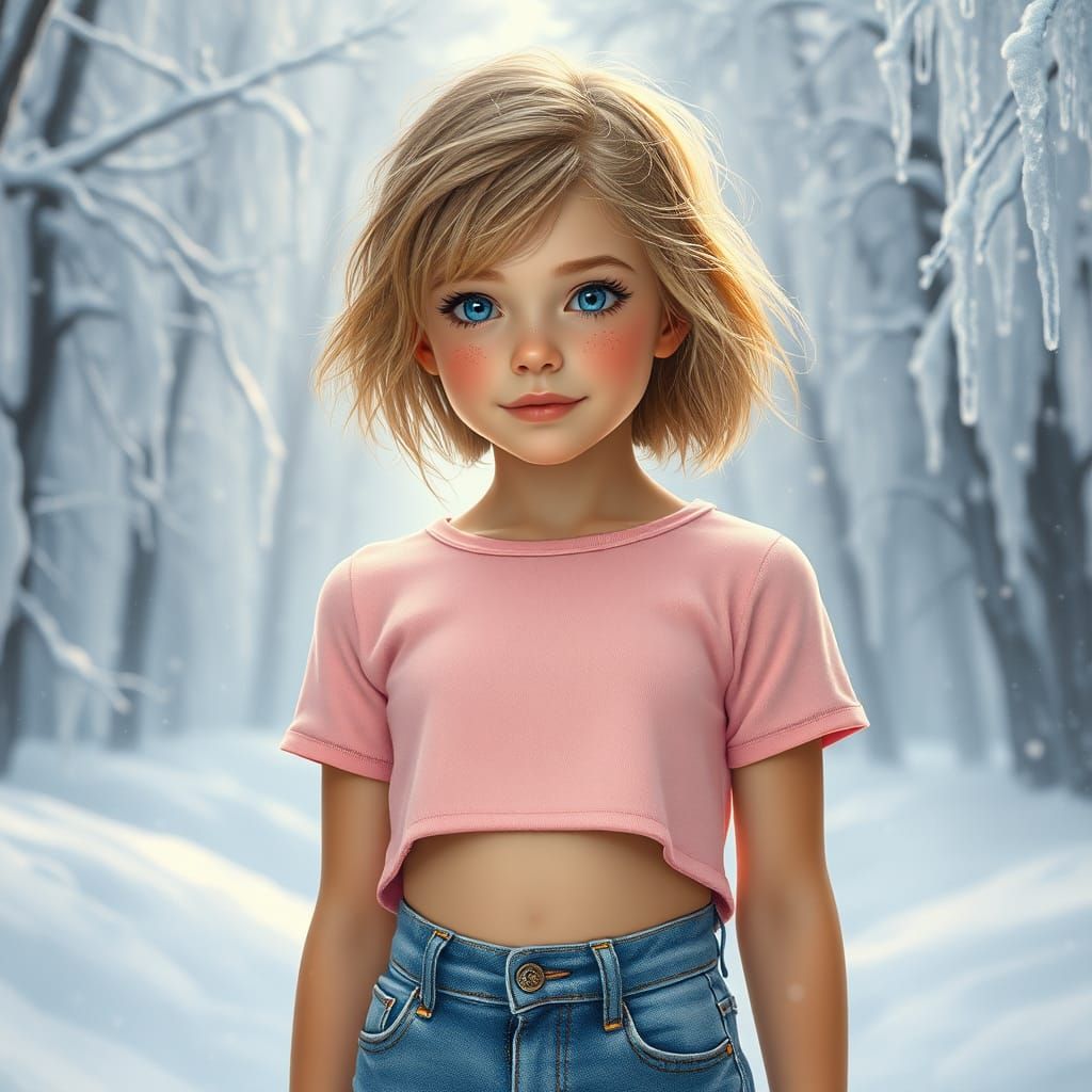 Girl in Winter Wonderland: Dreamy Digital Matte Painting