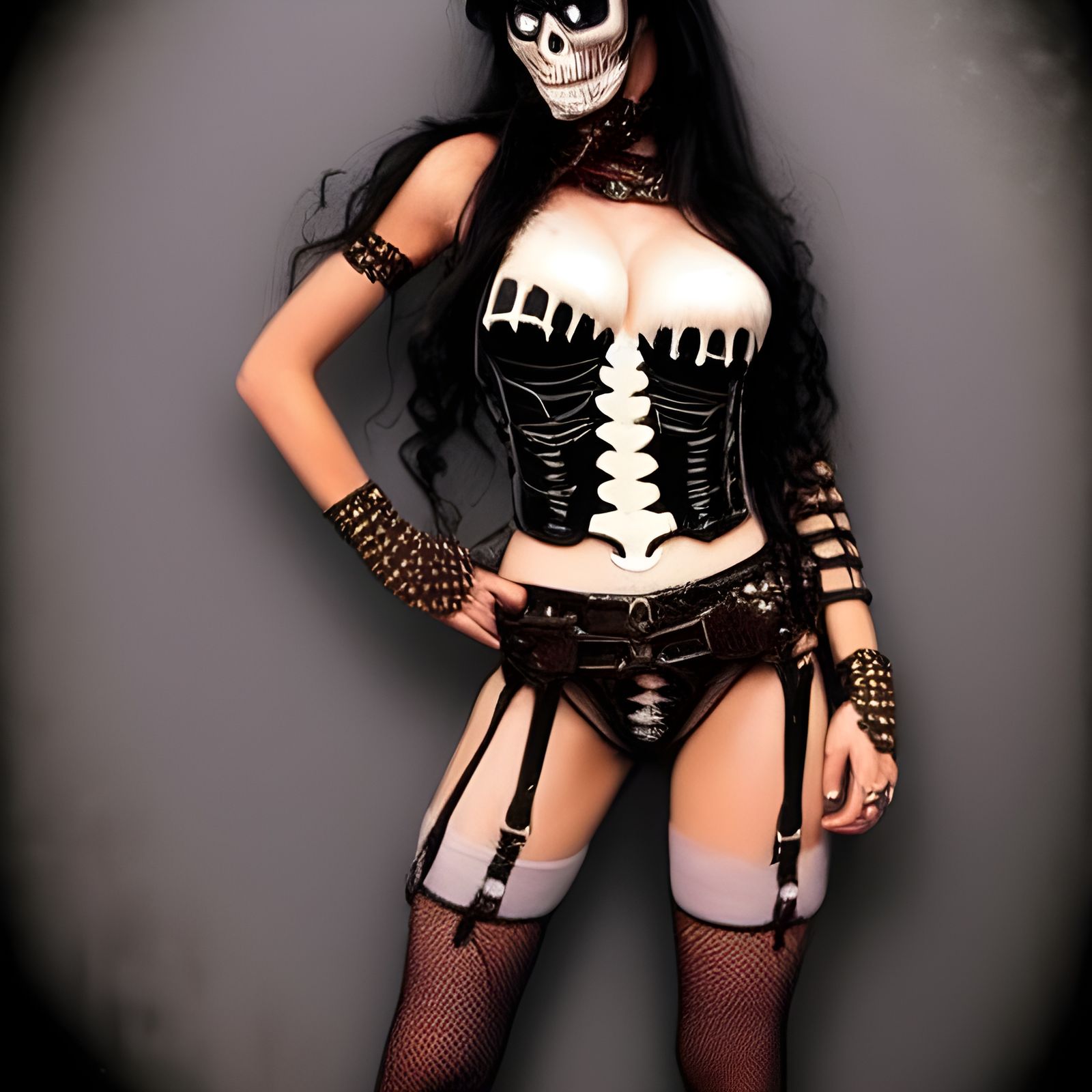 Steampunk Skeleton Girl Fusion Art