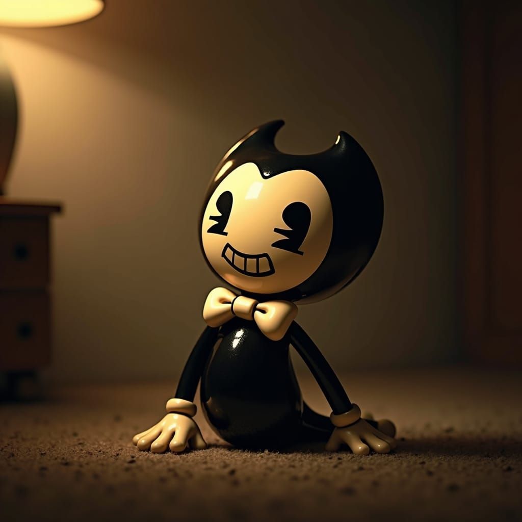 Charming Bendy Ink Demon in Cinematic Film Still