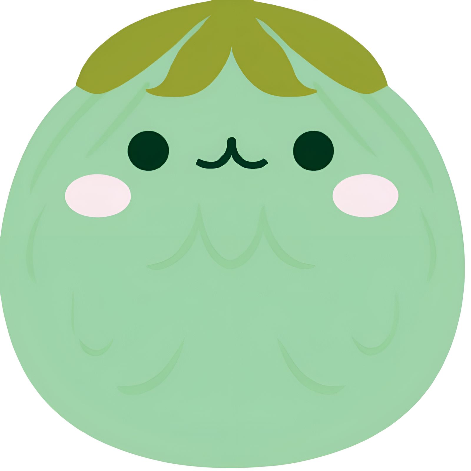 Cute Kawaii Smiling Pastel Green Tomato