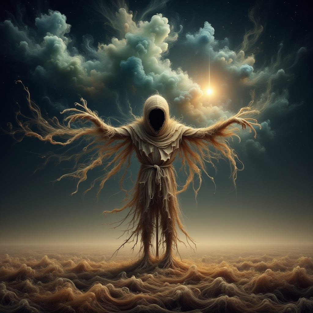 Lone Scarecrow in Cosmic Void