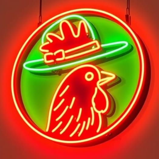 Neon Sign: Chicken Fedora