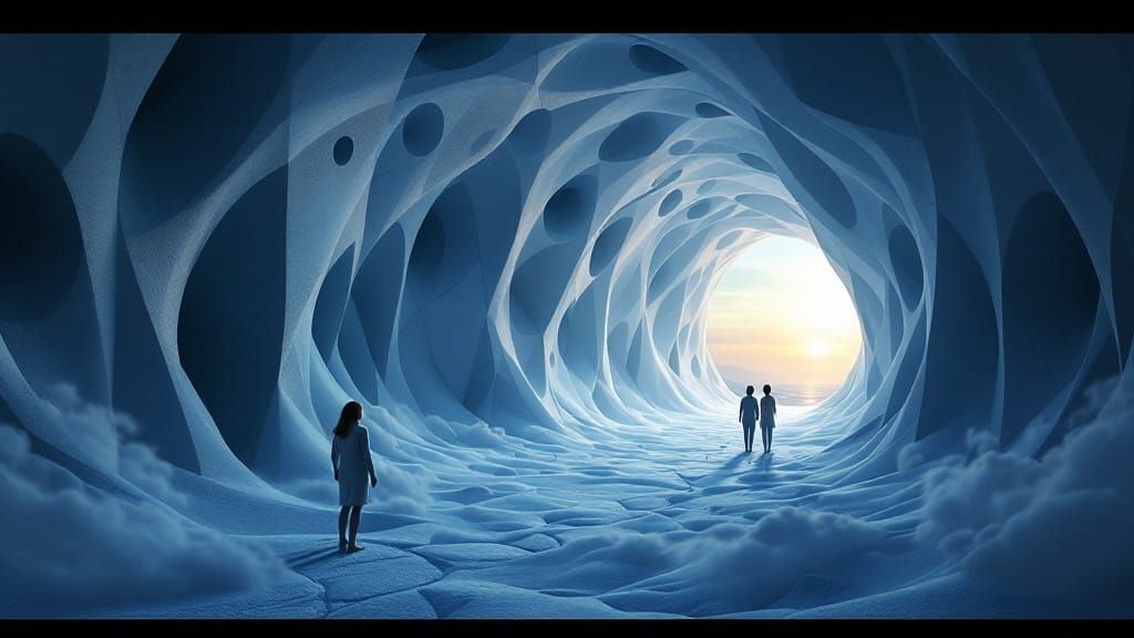 Parametric Blob Architecture Tunnel in Nightspace