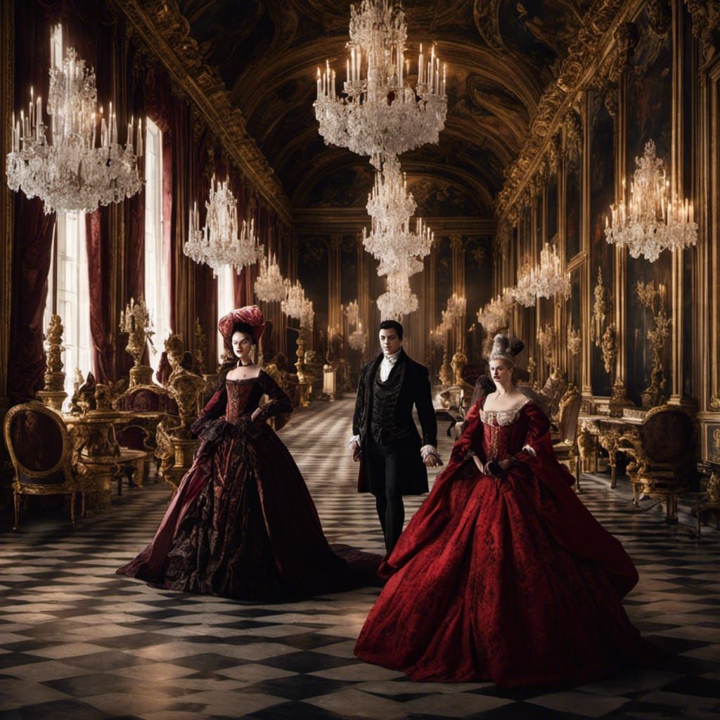 Guests at the vampire masked ball in Versailles