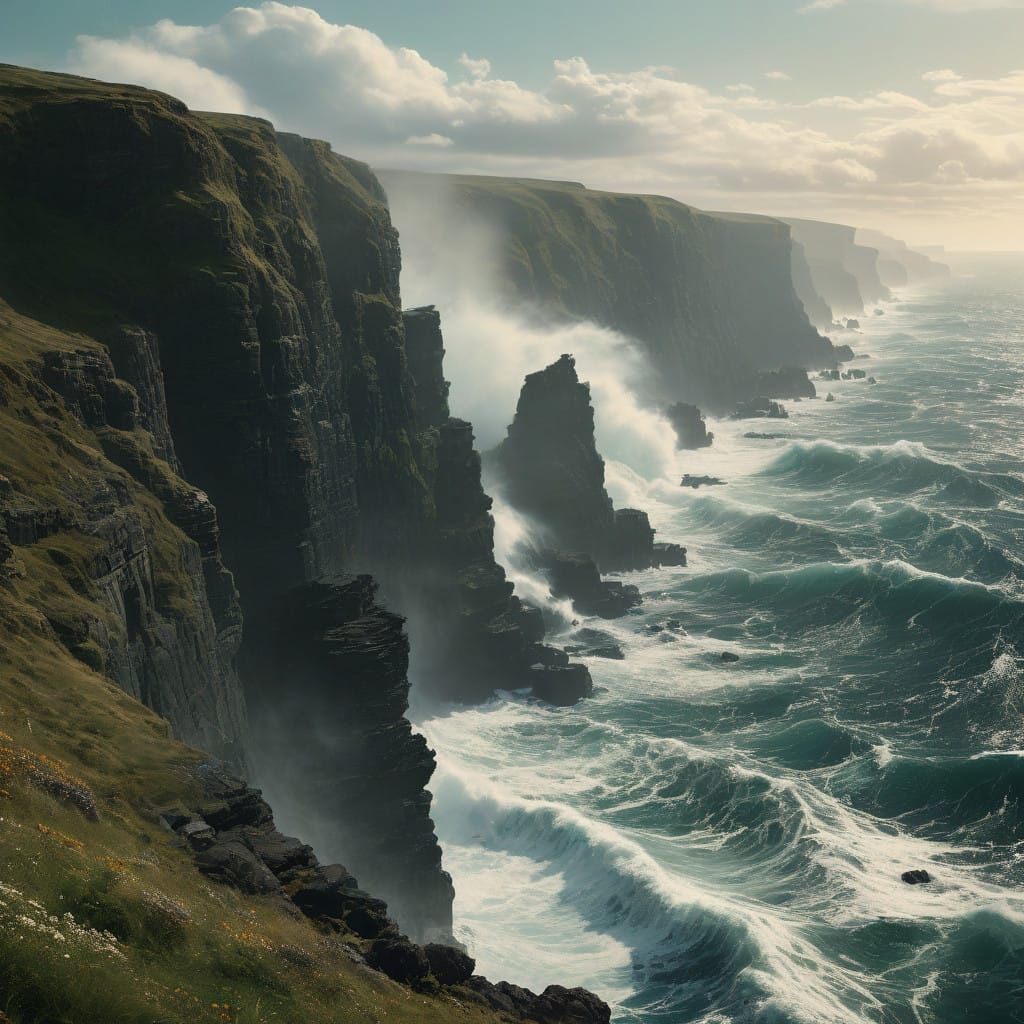 Ethereal Seascape in Dramatic Light