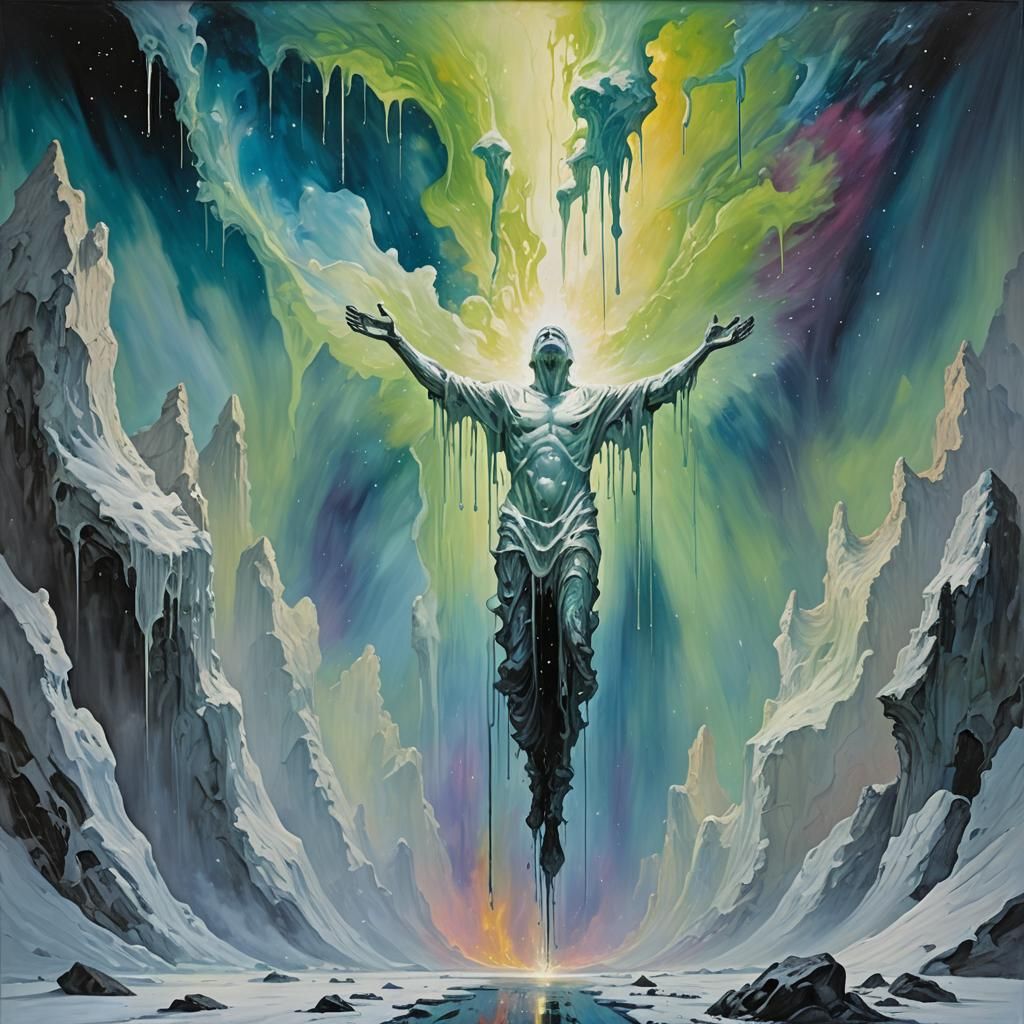 Abstract Void with Disfigured Forms in Art Style