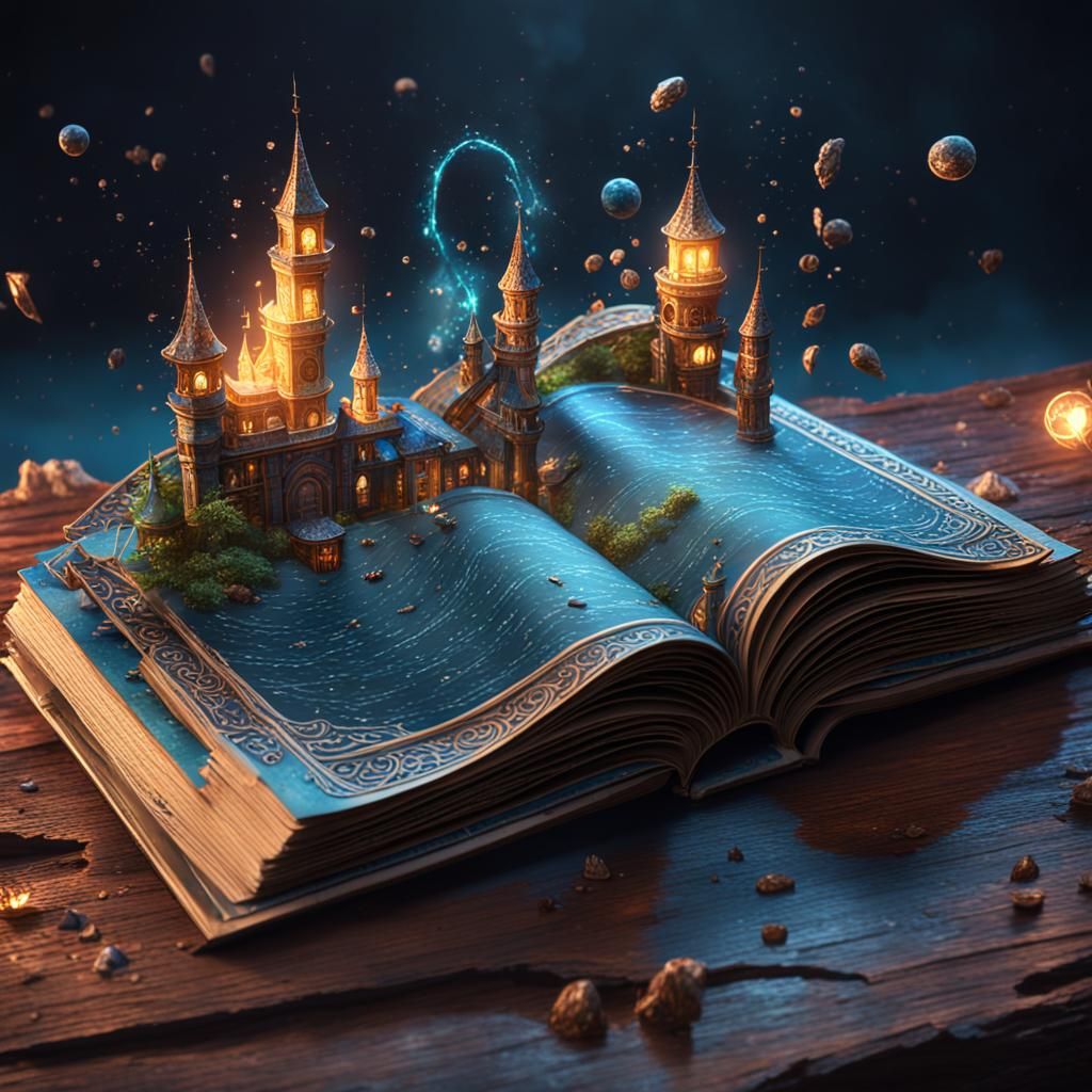 Fantastical Tale Unfolds from Open Book