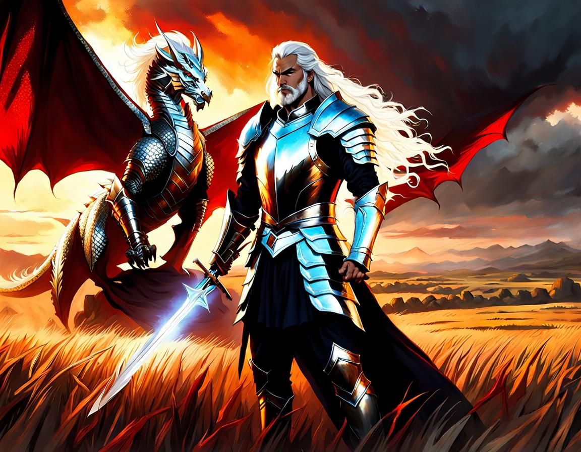 Targaryen Warrior and Dragon in Fantasycore Style