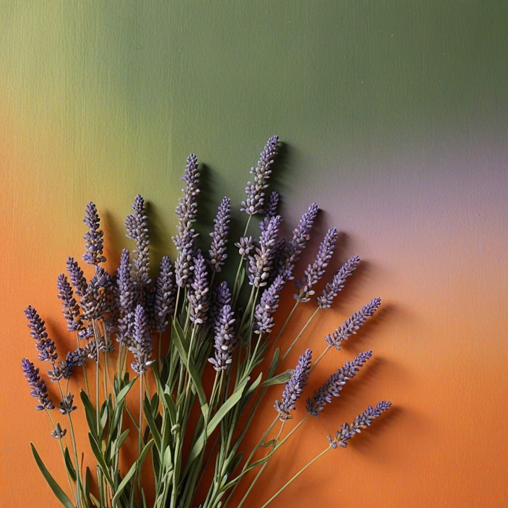 Orange Green Lavender Color Gradient Abstract Art