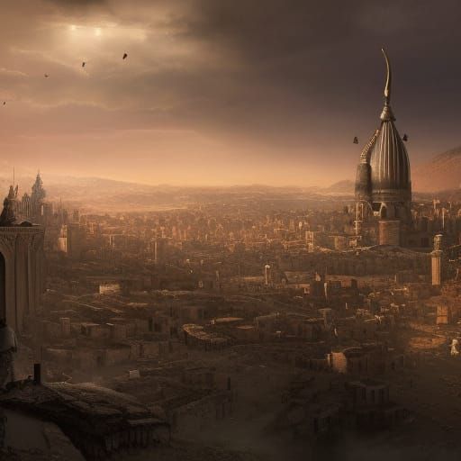 Middle Eastern City Besieged by Marauders