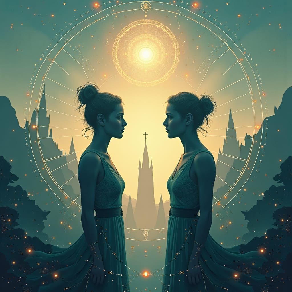 Enneagram and Numerology: Mystical Comparison Illustration