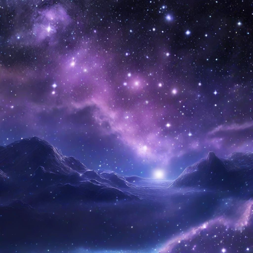 Dreamy Night Sky with Sparkling Stardust