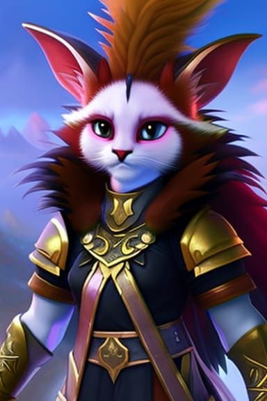 Cute Catfolk Sorceress of Enchanting Fantasy