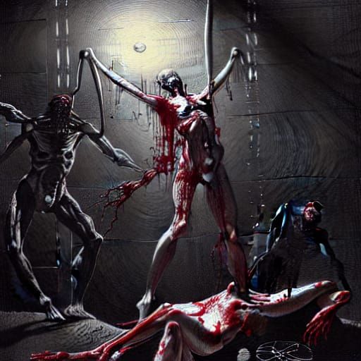 Cybernetic Autopsy: A Gothic Horror Illustration
