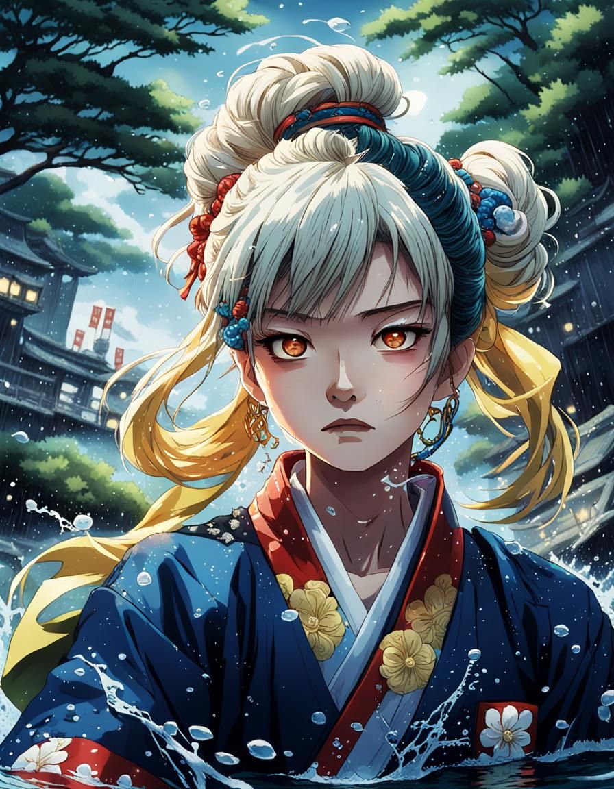 Anime Character in Sin City Style Japanese Jacket